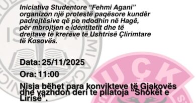 Alma Aliaj Kryetare e Iniciatives studentore Fehmi Agani organizon protestë për Çlirimtarët