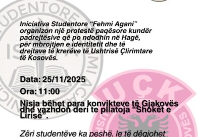 Alma Aliaj Kryetare e Iniciatives studentore Fehmi Agani organizon protestë për Çlirimtarët