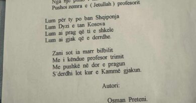 Veprimtari çeshtjës kombëtare z.Fadil Jashari me një postim kujton dëshmorin Jetullah Islami